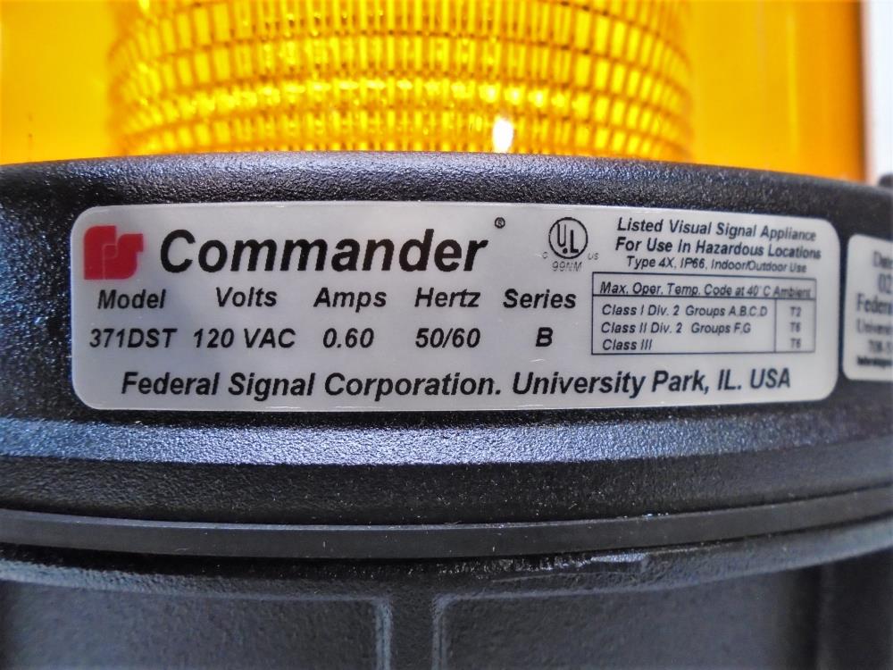 Federal Signal 371DST-120A Commander Double Strobe Haz. Loc. Light, Amber, 120V